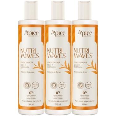 Imagem de Kit 3 Condicionador Acidificante Apse Apice Nutri Waves Leave In Tratamento Capilar Vegano 300ml