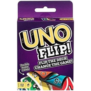 Imagem de Mattel Uno Flip - Jogo de Cartas com 2 Jogos, Wild Card, para Adultos, Pacote com 2 Unidades