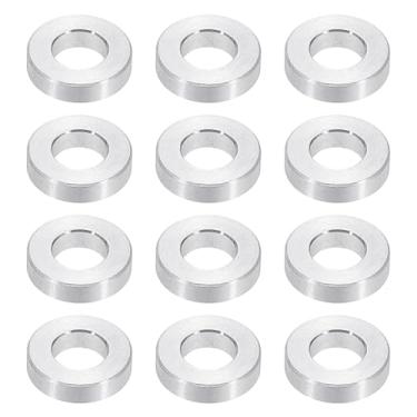 Imagem de PATIKIL Espaçadores de alumínio M8, 12 peças 5/40.6 cm x 1/5.1 cm espaçadores de metal para parafusos 5/16 ou M8, 8,2 mm ID x 12 mm OD x 2,5 mm L espaçador redondo isolador