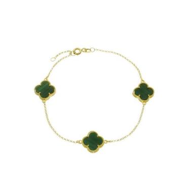 Imagem de Pulseira Feminina Trevo De Ouro 18k 750 - DR Joias