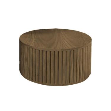 Imagem de Mesa de Centro Decorativa Lua 01 D40cm em Madeira Maciça - Castanho - 