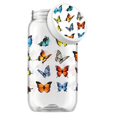 Imagem de Pote Para Mantimentos Grande Tampa De Rosca 2,7 Litros Decorado (Borboleta)