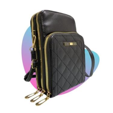 Imagem de Bolsa Feminina Transversal Porta Celular Tipo Carteira Cores - VRABAGS