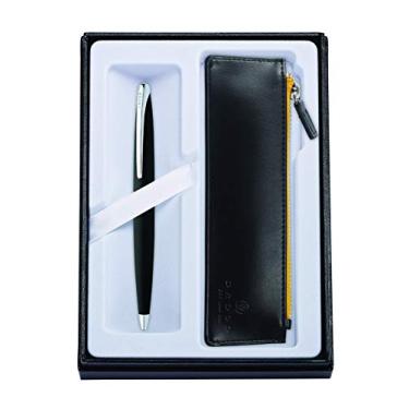 Imagem de Cross Caneta esferográfica preta basalto ATX e bolsa clássica preta com zíper