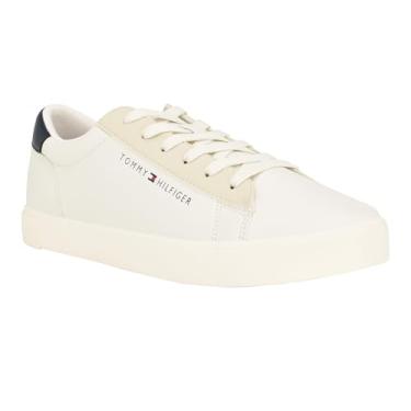 Imagem de Tommy Hilfiger Tênis masculino Ribby, Creme/bege/azul-marinho 151, 38