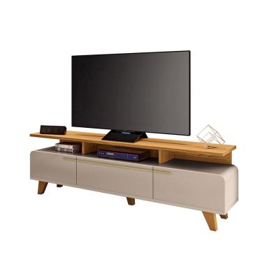 Imagem de Rack para Sala Bancada de TV 70 Pol 200cm Zuri 2.0 Off White/Cinamomo H01 - D`Rossi