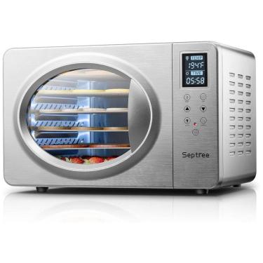 Imagem de Desidratador de Alimentos com 6 Bandejas e Painel de Controle Digital, 500W, 110v, SEPTREE DSC 06B, Prateado