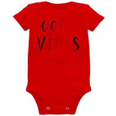 Imagem de Body Bebê Good Vibes Cores - Foca na Moda, Vermelho, GG