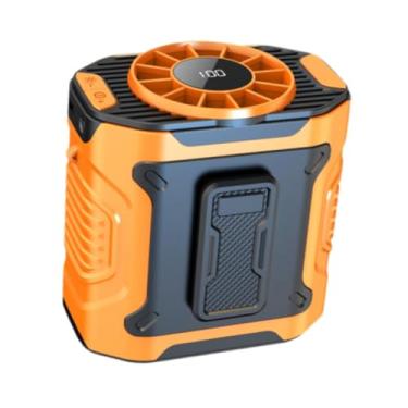 Imagem de WeiLaiKeQi Fã do clipe da cintura 100 velocidades confortáveis ​​com o colapso do colapso fã de fãs de fãs de roupas de trabalho para escalar viagens de mochila, Laranja