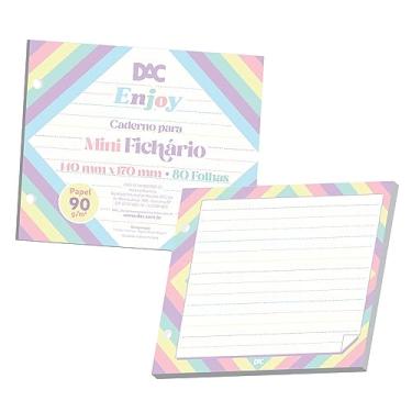 Imagem de Refil de Folhas para Mini Caderno Argolado Horizontal com 80 decoradas - Enjoy