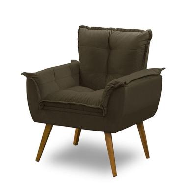 Imagem de Poltrona Decorativa Opala Suede Marrom Madelina Decor