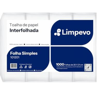 Imagem de Papel Toalha Interfolhado Folha Simples 1000 Fls Limpevo Toalha de Papel Absorvente Qua...