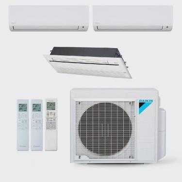Imagem de Ar-Condicionado Multi Split Inverter Daikin 24.000 BTUs (2x Evap hw 9.000 + 1x Evap Cassete 1 Via 18.000) Quente/Frio 220V