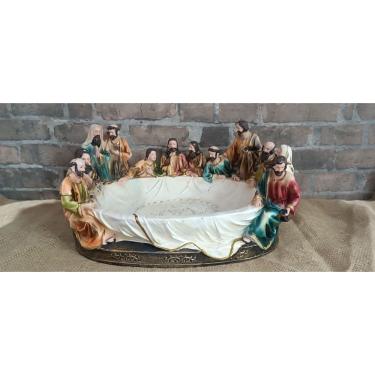 Imagem de Santa Ceia De Natal Colorida Bowl Grande Resina 40Cm