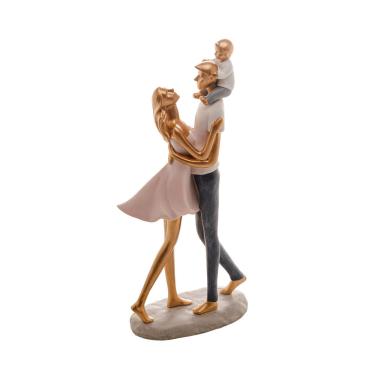 Imagem de Figura Decorativa Royal Resina Família Dourado 15x7x31cm