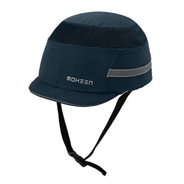 Imagem de Boné Bump Bump de Segurança Leve - Boné Protetor Estilo Beisebol Respirável com Listras Reflexivas, M18103H-Navy Blue-Micro Brim, Azul marinho, Micro Brim