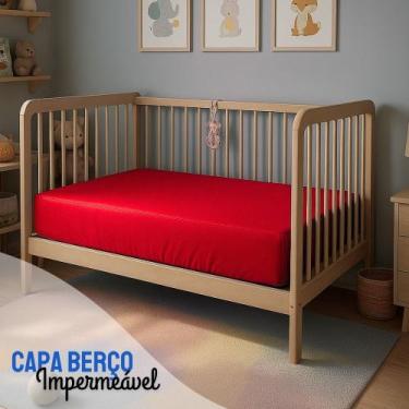 Imagem de Capa Para Colchão Berço Mini Cama Impermeável Com Zíper VERMELHA - Mir