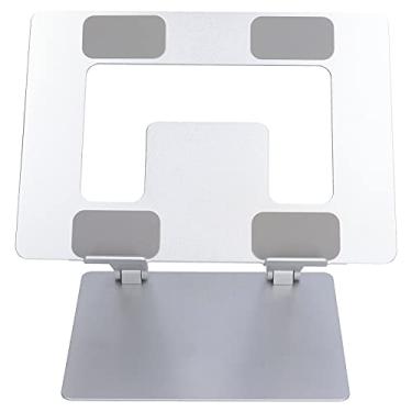 Imagem de Suporte para laptop MUNEFE dobrável, suporte para laptop em liga de alumínio para mesa, suporte prateado para resfriamento de notebook para laptop dentro de 18 polegadas