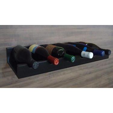 Imagem de Prateleira Adega New Suporte Decorativo para Vinhos e Garrafas - Preto
