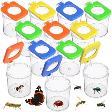 Imagem de Halloscume 12 unidades de visualizador de insetos para crianças, caixa de aumento de insetos, coletor de insetos, lupa, kit de coleção, jarra de insetos para crianças, ferramenta de exploração da