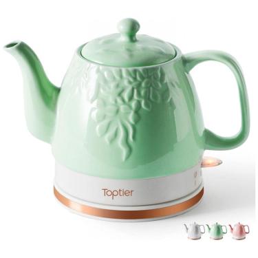 Imagem de Chaleira Elétrica Toptier 1L em Aço Inoxidável com Desligamento Automático e Proteção Contra Fervura, 110V, Verde