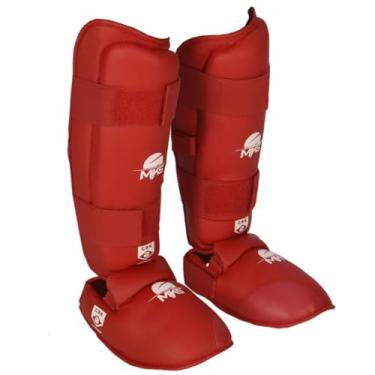 Imagem de Caneleira Karate com Protetor de pé MKS Competition Homologada CBK (VERMELHO, P)