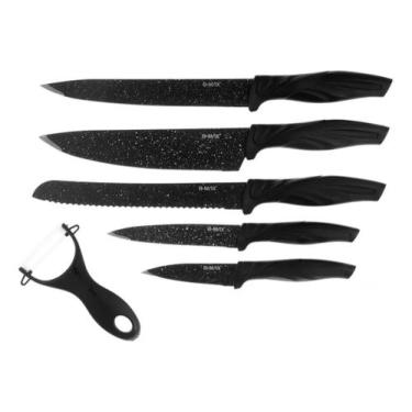 Imagem de Jogo De Facas Inox 6 Peças Cozinha Churrasco B-max Bm-f989 - BMax