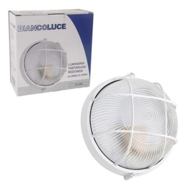 Imagem de Arandela Tartaruga Redonda Alumínio Vidro Biancoluce Branca