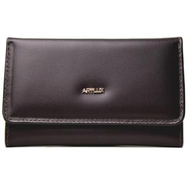 Imagem de Carteira Feminina de Couro com Botão 206 - Artlux, Cafe