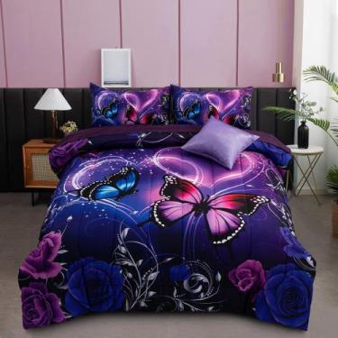 Imagem de Cama em uma bolsa A Nice Night Galaxy Purple and Blue Twin 6 unidades