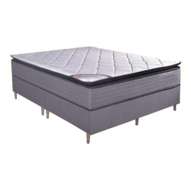Imagem de Colchão Queen Molas Ensacadas Nobre + Base 158x198x73 - Bom Pastor