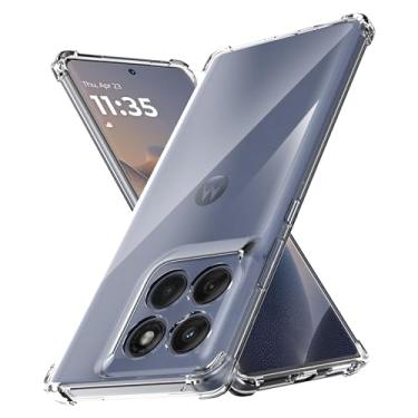 Imagem de Anoowkoa Capa para Moto Edge 60 Fusion/Moto Edge 60/Edge 60S: capa transparente antiamarelamento. À prova de choque de grau militar. Ultrafina à prova de quedas e super macia