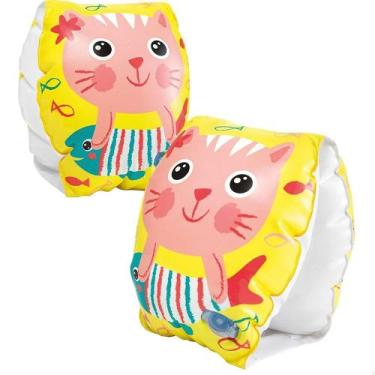 Imagem de Bóia de Braço para Bebê Crianças Inflável Gatinho Feliz Boia infantil 