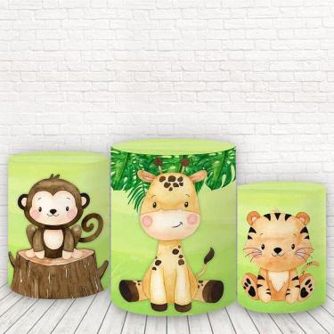 Imagem de Trio De Capas Cilindros 3D Sublimado Safari Baby Fcc-258