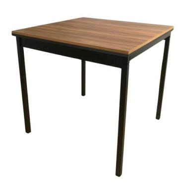 Imagem de Mesa Jantar Sala Compacta 80x80  Estilo Industrial com Base em U  Móve