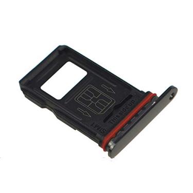 Imagem de Bandeja de cartão SIM duplo OnePlus 7 Pro + anel de borracha à prova d'água compatível com OnePlus 7 Pro (preto brilhante | cinza espelhado)