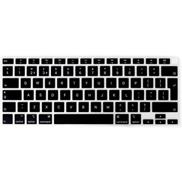 Imagem de HRH Capa ultrafina de silicone para teclado em inglês para MacBook Air 13 polegadas 2020 com Touch ID (MÓDLO A2179 e chip A2337 M1, layout do Reino Unido/UE) protetor de acessórios de teclado