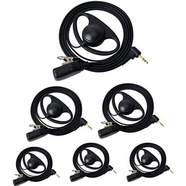 Imagem de UAYESOK Fone de ouvido de rádio bidirecional em forma de D de 1 pino para Motorola Talkabout Walkie Talkie T200 T200TP T260 T402 T460 T465 T600 T800 T6500 MC220R MR350R MS350R MJ270R (pacote com 6)
