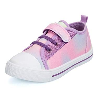 Imagem de Tênis infantil K KomForme para meninos e meninas, com gancho e laços, sapatos de lona para bebês, Main Pink, 7 Toddler