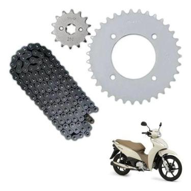 Imagem de Kit Relação Biz125 2005 até 2023 Aço 1045 34 Dentes - Max, Cinza