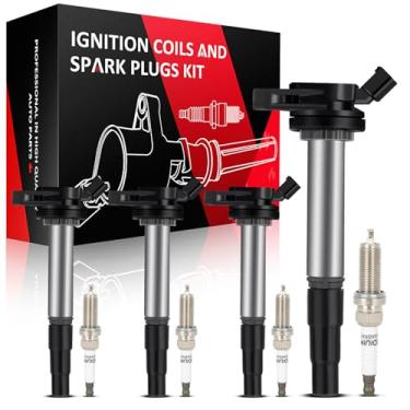 Imagem de SCITOO 4 bobinas de ignição UF596 com 4 velas de ignição de irídio para Toyota para Lexus para Scion Prius V Plug-In Corolla Matrix CT200H XD IM 2009 2010 2011 2012 2013 2014 2015 2016 2017 1. 8L L4