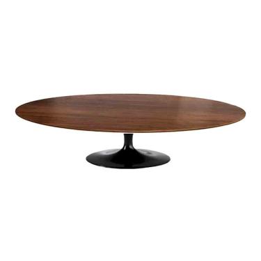 Imagem de Mesa Saarinen Oval Centro Imbuia 120x80cm - Base Preta