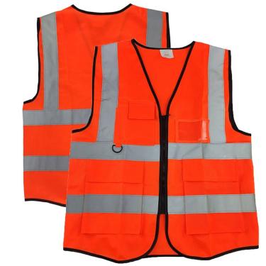 Imagem de Colete Sinalizador Faixa Refletiva Segurança Trabalho Obra Construçao Epi Blusao Fluorescente