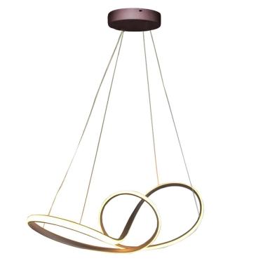 Imagem de Lustre Pendente Arco Infinito Aneis 3 Em 1 Luminaria Led 49w Luxo Ambiente Moderno Sala Ca