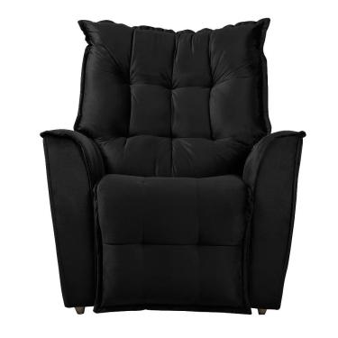 Imagem de Poltrona Do Papai Reclinável King Veludo Shop Das Cabeceiras Preto