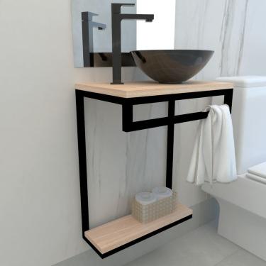 Imagem de Gabinete Para Banheiro Pinus Amadeirado