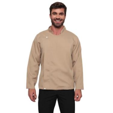 Imagem de Dolma Chef Masculina com Zíper Bege Nápoles - Gardenia Jalecos, GG