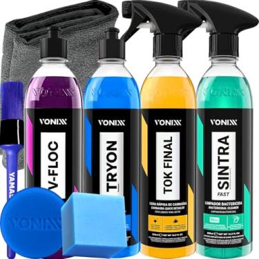 Imagem de Kit Lavagem Automotiva Carro Moto em Geral V-Floc Tok Final Sintra Fast Tryon Pano Aplicador Pincel