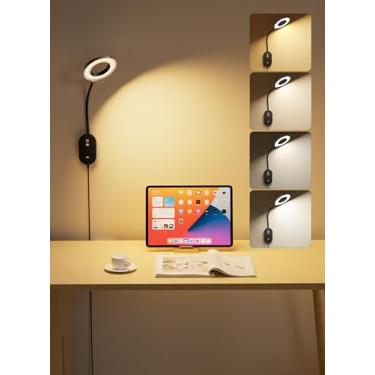 Imagem de deeloop Luminária De Leitura Parede, Luzes Cabeceira Com Saída Usb Rápida 10 W, 5 Ajustes Intensidade E 4 Temperaturas Cor, Função Memória, Desligamento Automático Em Horas, Abajur Cama Flexível Tip