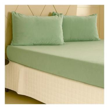 Imagem de Lençol Plush Flannel Elástico Avulso Manta Macio Inverno Queen - Tessi